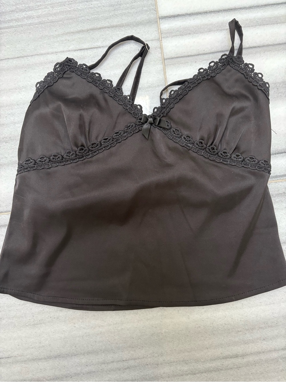 Edikted Black Camisole with Pink Brand Tag